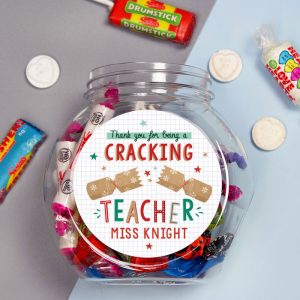 Personalised Cracking Teacher Sweet Jar Christmas Gift