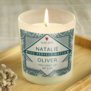Personalised The Perfect Match Scented Jar Candle