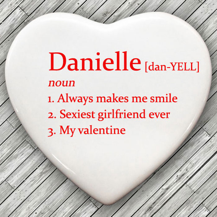 Definition Of My Valentine Personalised Ceramic Heart