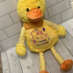 Personalised Embroidered Yellow Duck Soft Toy