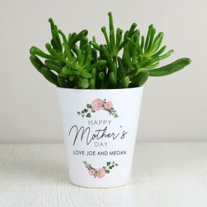 Personalised Abstract Rose Happy Mother's Day Plant Pot