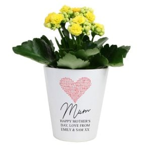 Personalised Ceramic Heart Motif Plant Pot