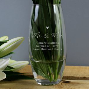 Personalised Love Heart Glass Bullet Vase