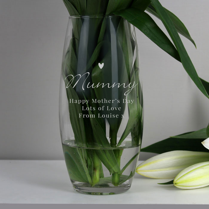 Personalised Love Heart Glass Bullet Vase