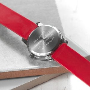 Kid's Personalised Engraved Red Football Watch