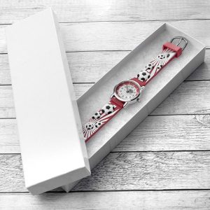 Kid's Personalised Engraved Red Football Watch