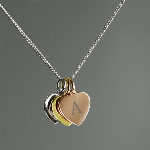 Personalised Gold, Rose Gold, Sterling Silver Heart Necklace