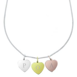 Personalised Gold, Rose Gold, Sterling Silver Heart Necklace