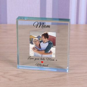 Personalised Glass Photo Token Mum