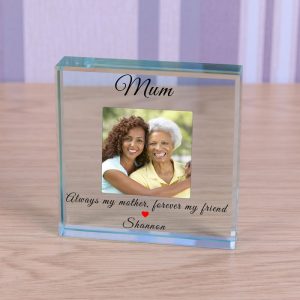 Personalised Glass Photo Token Mum
