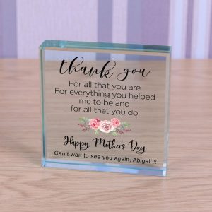 Personalised Glass Token Happy Mother's Day Thank You