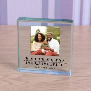Glass Photo Token Mummy Love You To The Moon & Back