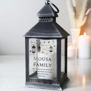 Personalised Eid Mubarak Black Plastic Lantern