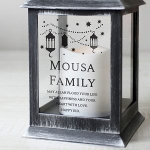 Personalised Eid Mubarak Black Plastic Lantern