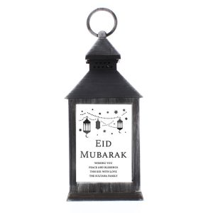 Personalised Eid Mubarak Black Plastic Lantern