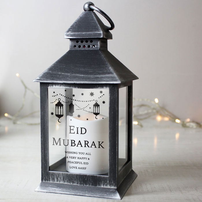 Personalised Eid Mubarak Black Plastic Lantern