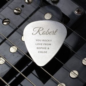 Personalised Big Name Stainless Steel Guitar Plectrum