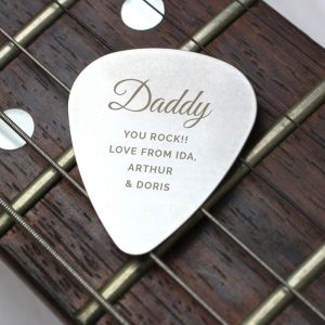 Personalised Big Name Stainless Steel Guitar Plectrum