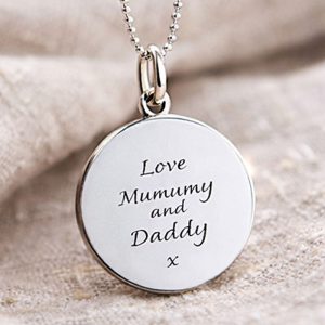 Personalised Sterling Silver Saint Christopher Necklace 18mm