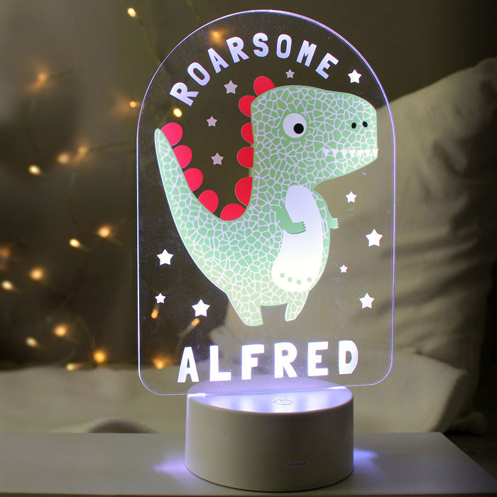 Personalised Roarsome Dinosaur Colour Changing Night Light