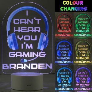 Personalised Blue Gaming LED Colour Changing Light