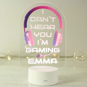 Personalised Pink Gaming LED Colour Changing Light