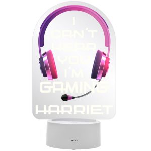 Personalised Pink Gaming LED Colour Changing Light