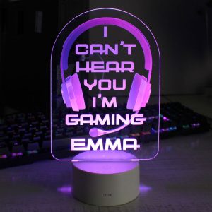 Personalised Pink Gaming LED Colour Changing Light
