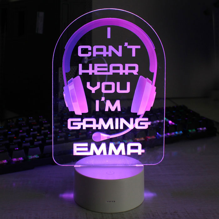 Personalised Pink Gaming LED Colour Changing Light