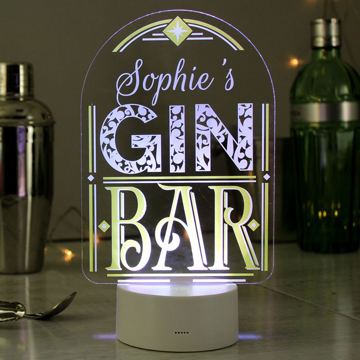 Personalised Gin Bar LED Colour Changing Sign