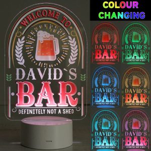 Personalised Bar Welcome Sign LED Colour Changing Light