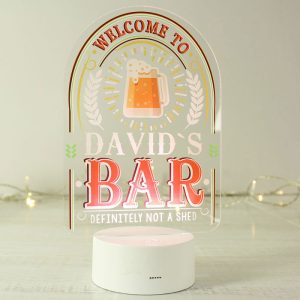 Personalised Bar Welcome Sign LED Colour Changing Light