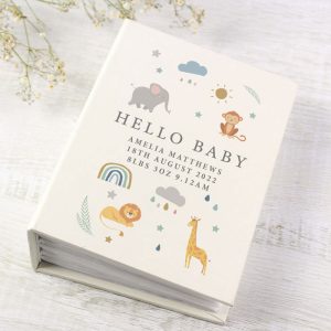 Personalised Zoo Animals Baby Photo Album with Sleeves