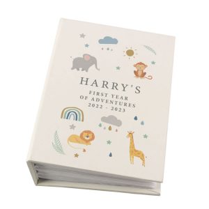 Personalised Zoo Animals Baby Photo Album with Sleeves
