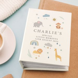 Personalised Zoo Animals Baby Photo Album with Sleeves