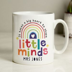 Personalised Shape Little Minds Ceramic Teacher Mug