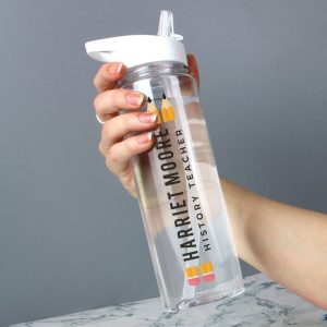 Clear Plastic BPA-Free Personalised Teacher Water Bottle