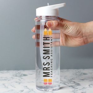 Clear Plastic BPA-Free Personalised Teacher Water Bottle