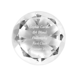 Personalised Diamond Cut Glass Paperweight