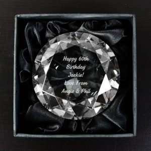 Personalised Diamond Cut Glass Paperweight
