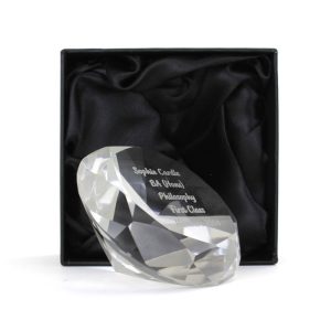 Personalised Diamond Cut Glass Paperweight