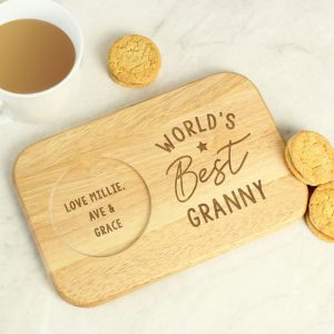 Personalised Worlds Best Wooden Coaster Tray
