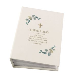 Personalised Botanical Cross Photo Album with Sleeves