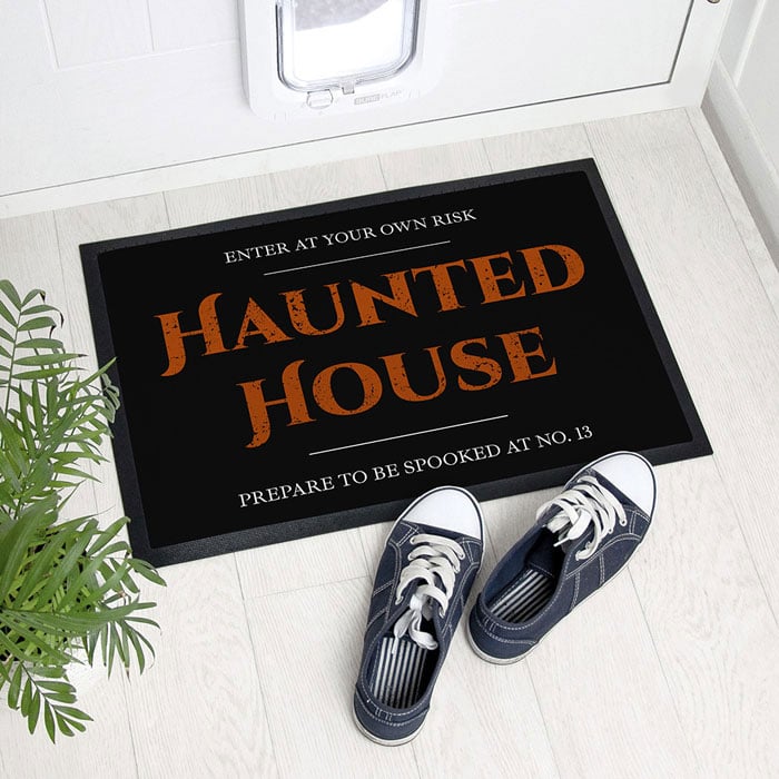 Personalised Halloween Haunted House Doormat