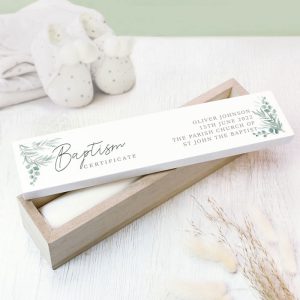 Personalised Botanical Wooden Shabby Chic Certificate Holder