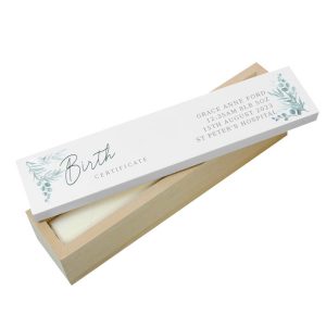 Personalised Botanical Wooden Shabby Chic Certificate Holder