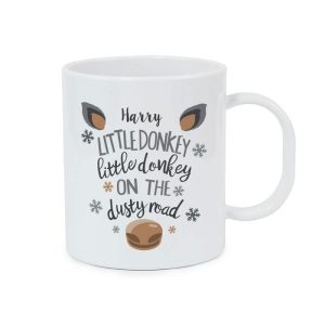 Kid's Personalised Little Donkey Plastic Drop-Proof Xmas Mug
