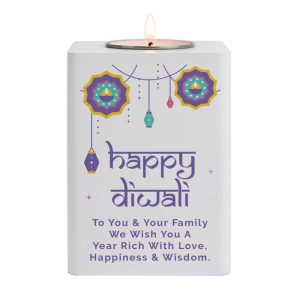 Personalised Diwali Gift Wooden Tealight Holder