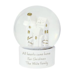 Personalised Message Christmas Village Glitter Snow Globe