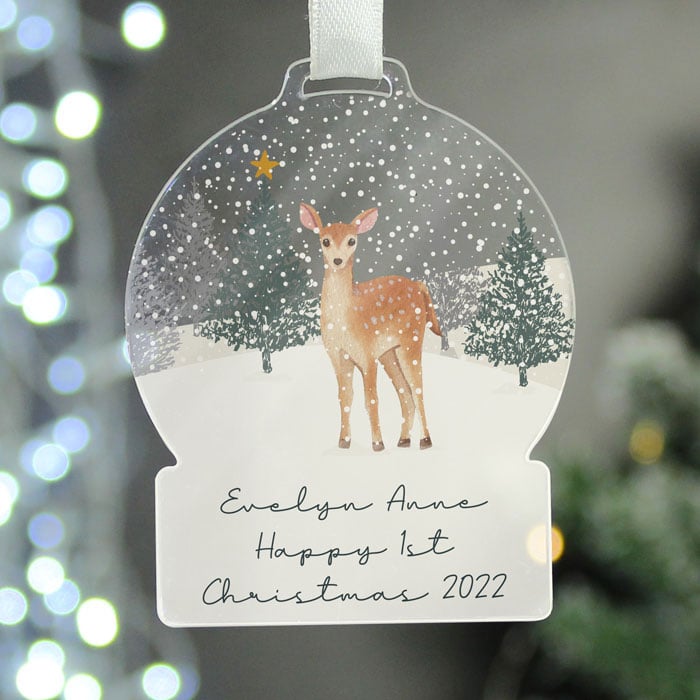 Personalised A Winter's Night Acrylic Snow Globe Decoration